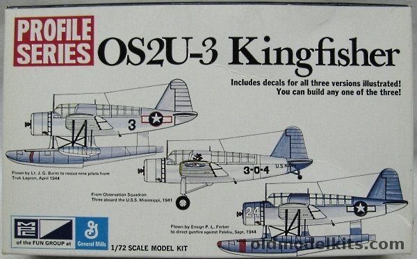 MPC 1/72 Kingfisher OS2U-1 Profile Series - Lt. JG Burns Truk Rescue April 1944 / Observation Sq 3 USS Mississippi 1941 / Ensign PL Ferber Peleliu Sept 1944 - (OS2U1), 2-1106-100 plastic model kit